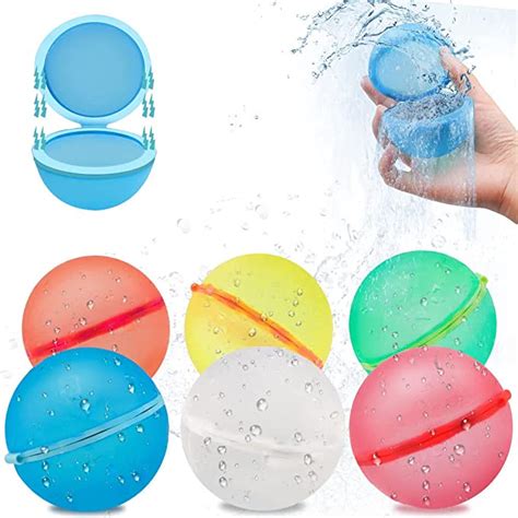 amazoncom pcs reusable water balloons quick fill  sealing water balloons magnetic