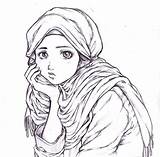 Hijab Muslimah Kartun Niqab Drawn Islami Lucu Paling Hits sketch template