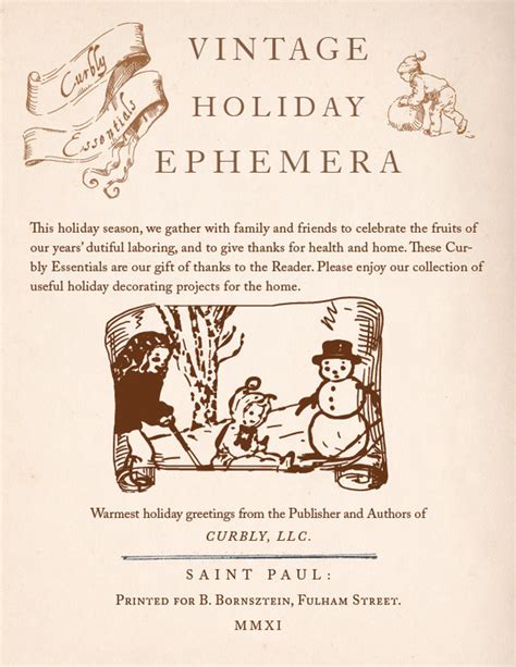 curbly essentials  printable vintage holiday ephemera curbly