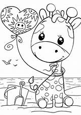 Coloring Tulamama Giraffes Preschool sketch template