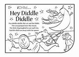Nursery Diddle Hey Rhyme Lyrics Printable Coloring Pages Print Colouring Activities Activity Printables Printablee Via sketch template