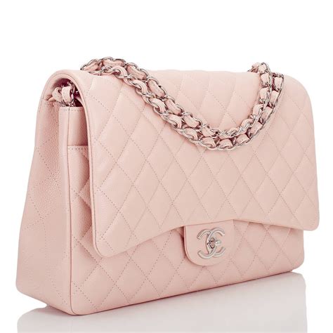 chanel light pink quilted caviar maxi classic double flap bag  stdibs