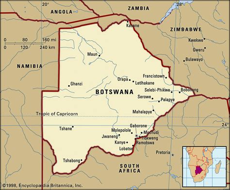 Где Боствана на карте мира Карта Ботсваны и описание страны информация