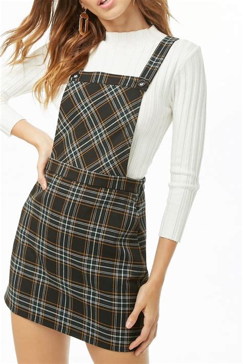 plaid pinafore dress forever 21 pinafore dress outfit