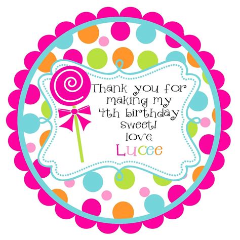 lollipop  labels stickers  party favors gift tags  address
