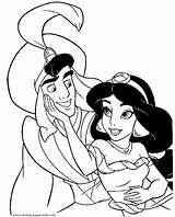 Coloring Pages Disney Aladin Kids Printable Jasmin Color Sheets Found Book Print sketch template