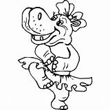 Nijlpaard Danseres Kleurplaten Nijlpaarden sketch template
