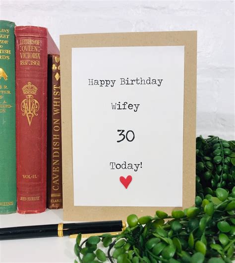 handmade happy birthday wifey card personalised  age etsy