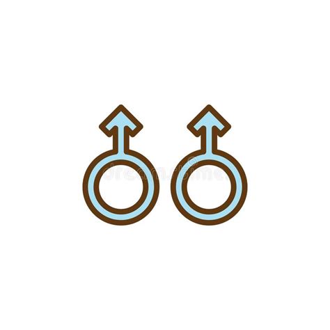 male sexual orientation flat icon vector sign colorful