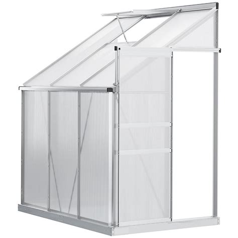 outsunny    aluminum greenhouse polycarbonate walk  garden greenhouse  adjustable