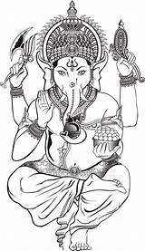 Ganesha Ganesh Hindu Shiva Deity Chaturthi Ganapati Hinduism Getcolorings Coloriage Dewa Gaja Greeting Diwali Tatouage Mandalas Dewi Pngtree Elefante Bouddha sketch template