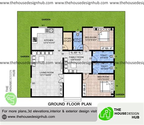 ft  bhk house plan   sq ft  house design hub