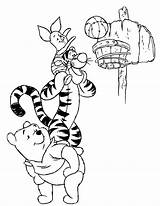 Coloring Pooh Piglet Tigger Basketball Playing sketch template
