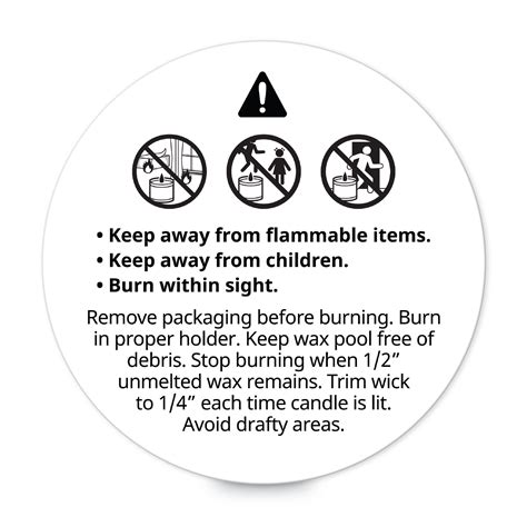 printable candle warning labels template printable form