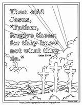Coloring Forgiveness Pages Cross Bible Kids Easter Thieves Verse Color Two Lessons Christ Print sketch template