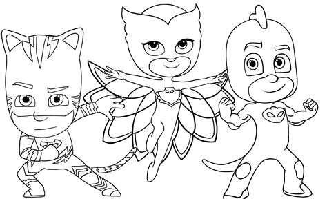 coloring page coloring pj masks drawing super book gekko