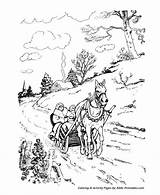 Coloring Christmas Pages Adults Classic Horse Traditional Sleigh Sheets Open Scene Drawings Kerstmis Scenes Printable Kids Kleurplaten Colouring Adult Winter sketch template