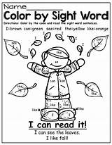 Sight Coloring Word Color Pages Words English Printable Kindergarten Fall Worksheets Colouring Kids Style Education Preschool Colour Literacy Math Drawing sketch template