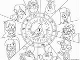 Cipher Character Fáciles Misterio Getdrawings Coloriages Dipper sketch template