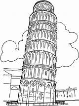 Coloring Pages Tower Italian Gondola Leaning Pisa Venice Italy Water Drawing Getdrawings Getcolorings Twin Color Popular Printable sketch template