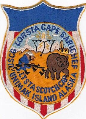 uscg coast guard lorsta cape sarichef unimak island alaska patch   ebay