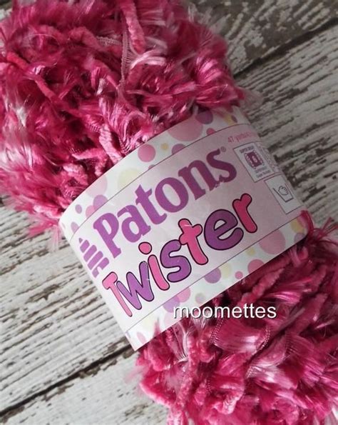 patons yarn twister pink power super bulky chenille novelty eyelash