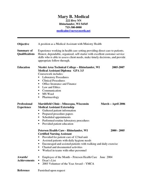 sensational medical assistant resume objective examples career summary