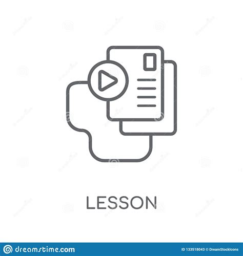 lesson linear icon modern outline lesson logo concept  white stock