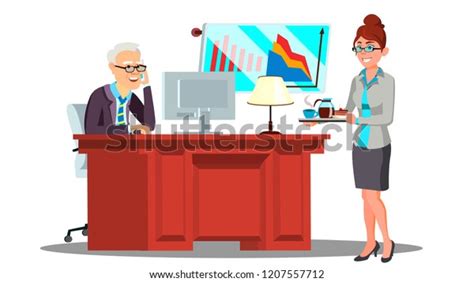 Secretary Girl Suit Carrying Cup Coffee Stock Vector Royalty Free