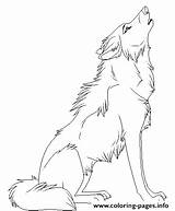 Wolf Coloring Howling Pages Cartoon Animal Printable Print Color sketch template
