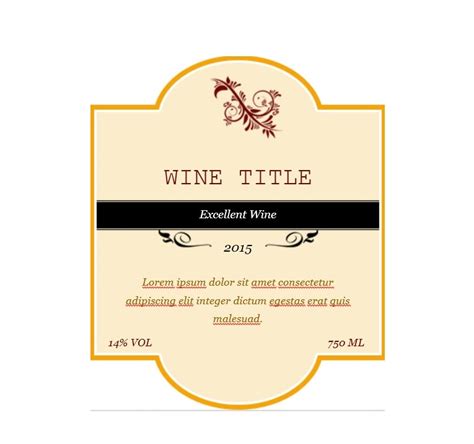 wine label template printable printable templates