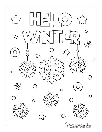 preschool coloring pages  winter