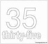 Number Five Thirty Pages Numbers Coloring sketch template