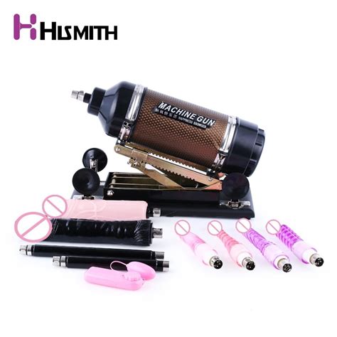 Hismith Golden Automatic Sex Machine With 6 Different Dildos Anal Sex