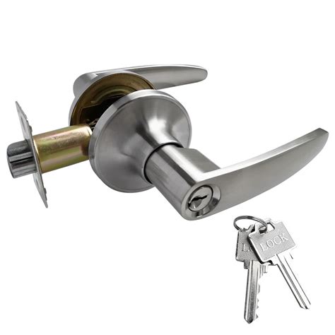 entry door lever lock set privacy keyed knobs lockset handle keys satin nickel ebay