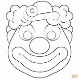 Clown Mask Coloring Pages Printable Masks Templates Circus Paper Supercoloring Drawing Categories sketch template