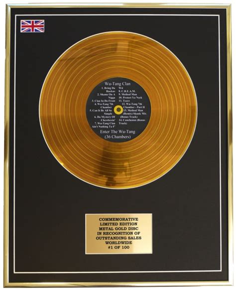 wu tang clan enter the wu tang 36 chambers metal gold record