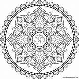 Mandala Om Lotus Coloring Read Pages Color sketch template