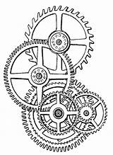 Gears Gear Steampunk Drawing Tattoo Pages Drawings Cog Coloring Build Own Tattoos Designs Cogs Printable Stencil Meaning Crafts Characters Character sketch template
