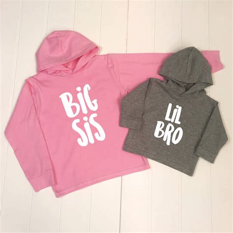 big sis lil sis big bro lil bro matching hoodie set by