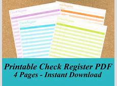INSTANT DOWNLOAD Printable Check Register by PurpleConfettiPapers