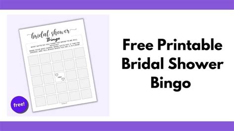printable bridal shower bingo  artisan life