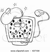 Computer Virus Sick Speckled Clipart Outline Illustration Toonaday Royalty Rf 2021 sketch template