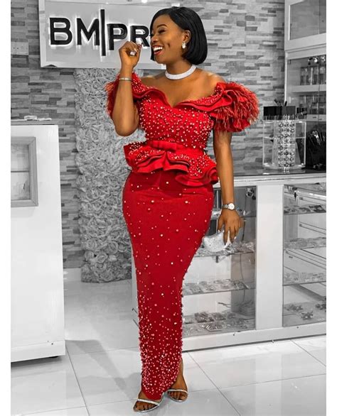 stunning lace aso ebi styles  gorgeous ladies lace gown styles