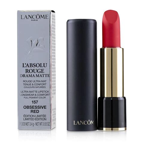 lancome l absolu rouge drama matte lipstick 157 obsessive red 3 4g