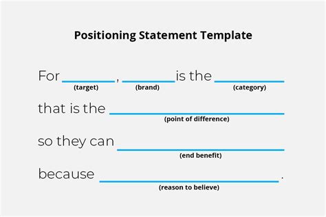 write  positioning statement   statement template