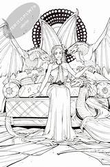 Daenerys Thrones Targaryen Colouring Braga Khaleesi Designlooter Comicartfans sketch template