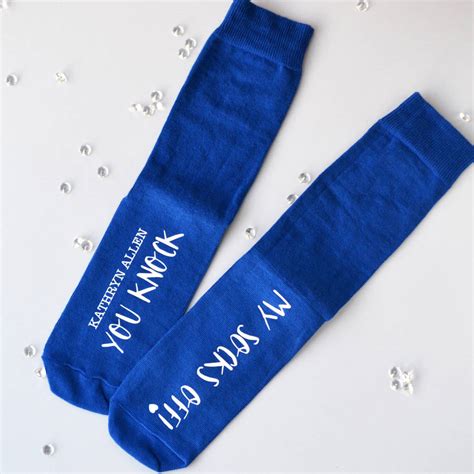personalised you knock my socks off socks by solesmith