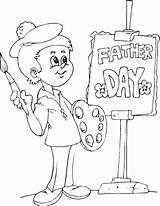 Coloring Fathers Father Kids Painter Pages Painting Greeting Paint Gif sketch template