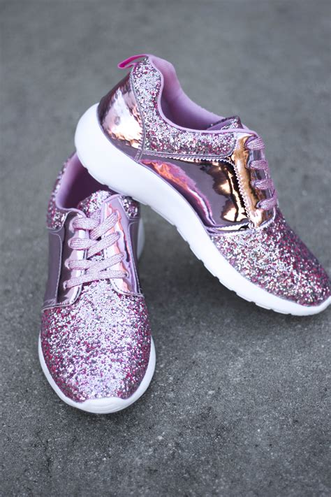 sparkle tennis shoes fit true  size glitter tennis shoes